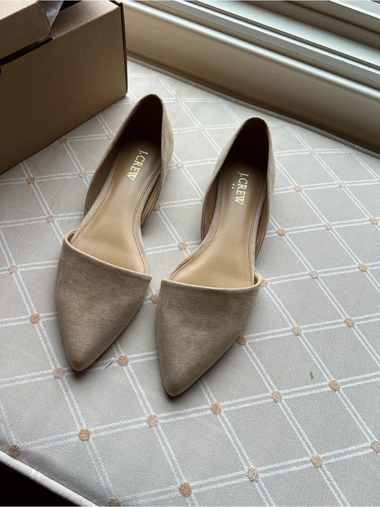 J. Crew Shoes - J. Crew Beige/Tan Pointed Suede D'Orsay Flats